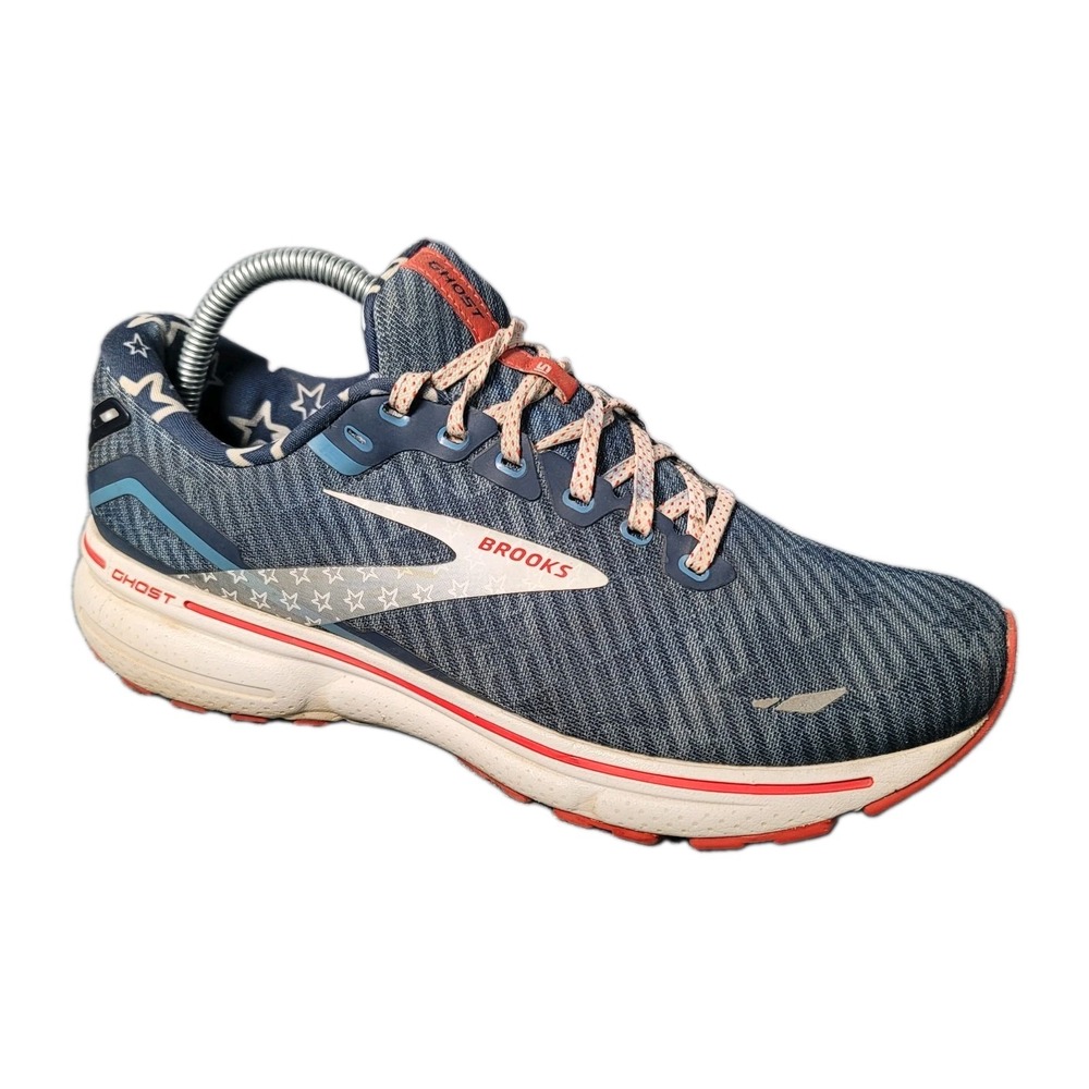 Brooks Ghost 15 Womens 10.5 B Old Glory Stars Stripes Running Shoes 1203801B449
